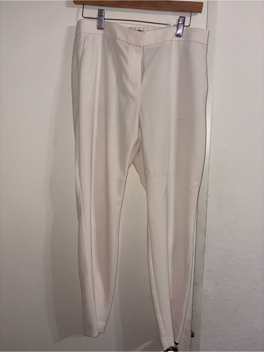 Theory Ivory Cropped Elastic Waist Pants Size 8